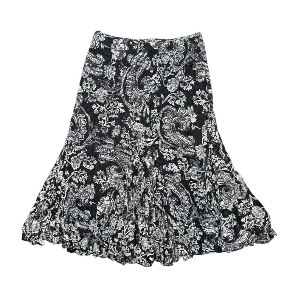 Y2K Alberto Makali Black + White Lace Paisley Floral Pattern Size 10